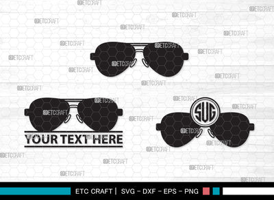 Sunglass Monogram SVG, Sunglass Svg, Aviators Sunglasses Svg, Spectacles Svg, Eyeglasses Svg, Nerd Glasses Svg, Geek Glasses Svg, Sunglass Monogram SVG ETC Craft 