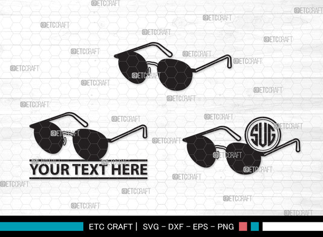 Sunglass Monogram SVG, Sunglass Svg, Aviators Sunglasses Svg, Spectacles Svg, Eyeglasses Svg, Nerd Glasses Svg, Geek Glasses Svg, Sunglass Monogram SVG ETC Craft 