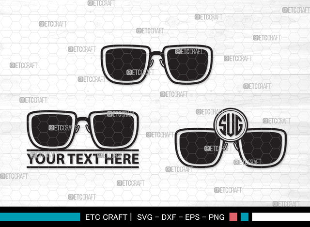 Sunglass Monogram SVG, Sunglass Svg, Aviators Sunglasses Svg, Spectacles Svg, Eyeglasses Svg, Nerd Glasses Svg, Geek Glasses Svg, Sunglass Monogram SVG ETC Craft 