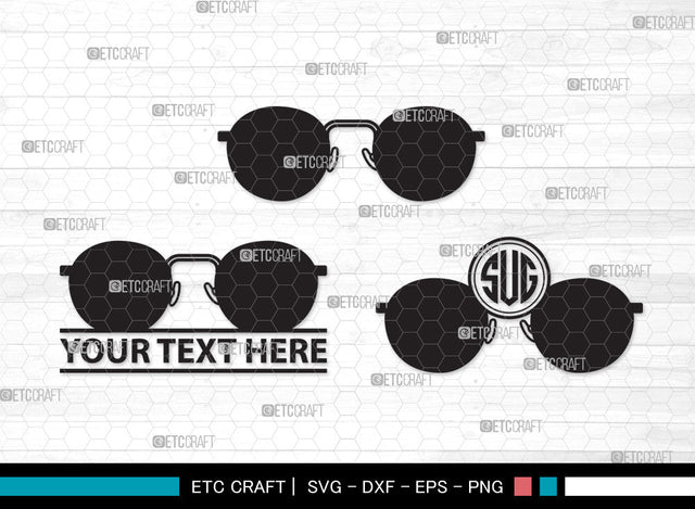 Sunglass Monogram SVG, Sunglass Svg, Aviators Sunglasses Svg, Spectacles Svg, Eyeglasses Svg, Nerd Glasses Svg, Geek Glasses Svg, Sunglass Monogram SVG ETC Craft 