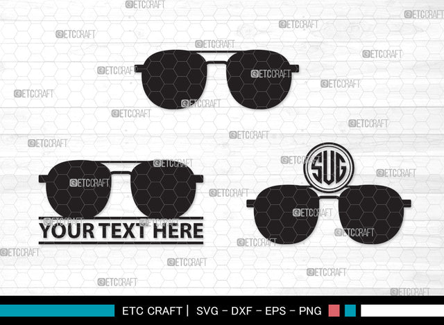 Sunglass Monogram SVG, Sunglass Svg, Aviators Sunglasses Svg, Spectacles Svg, Eyeglasses Svg, Nerd Glasses Svg, Geek Glasses Svg, Sunglass Monogram SVG ETC Craft 