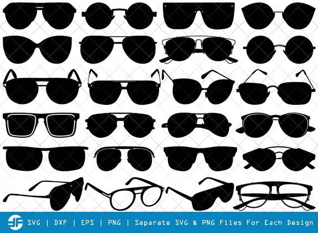 Sunglass SVG Cut Files | Spectacles Silhouette Bundle SVG ETC Craft 