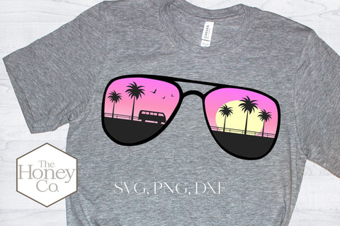 Sunglasses Beach Sunset SVG PNG DXF Summer Sublimation SVG The Honey Company 
