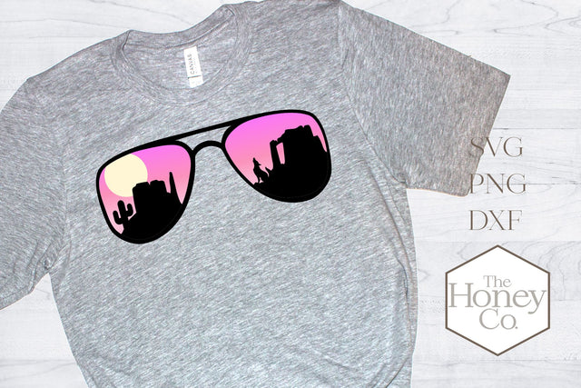 Sunglasses Desert Sunset SVG PNG DXF Summer Sublimation SVG The Honey Company 