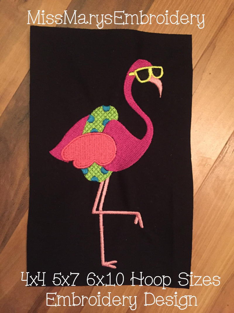 Sunglasses Flamingo Embroidery/Applique MissMarysEmbroidery 