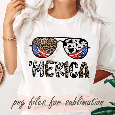 Sunglasses 'Merica Design Png, Sunglasses Leopard Cowhide Png, Independence Day Png, Merica Leopard Cowhide Design Png, 4th of July Png File, Patriotic Sublimation Design, Digital Download Sublimation PrintingLife 