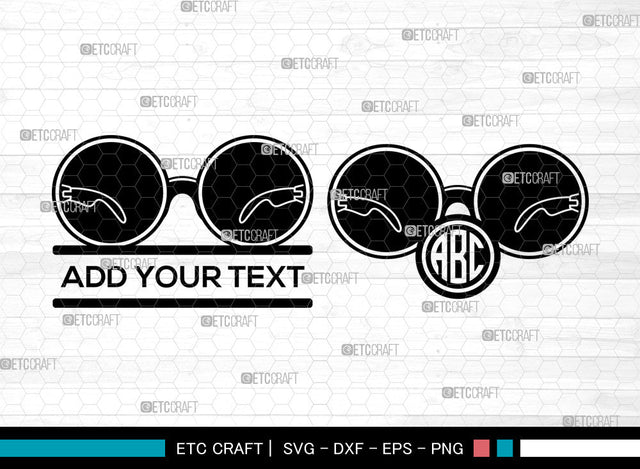 Sunglasses Monogram SVG, Eyeglasses svg, Glasses Svg, Aviator Sunglasses Svg, Nerd Glasses Svg, Circle Monogram, Sunglasses Svg SVG ETC Craft 