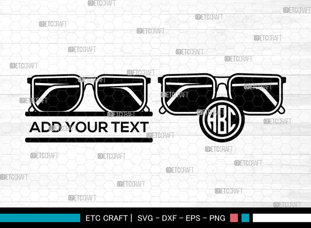 Sunglasses Monogram SVG, Eyeglasses svg, Glasses Svg, Aviator Sunglasses Svg, Nerd Glasses Svg, Circle Monogram, Sunglasses Svg SVG ETC Craft 