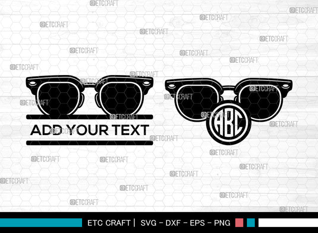 Sunglasses Monogram SVG, Eyeglasses svg, Glasses Svg, Aviator Sunglasses Svg, Nerd Glasses Svg, Circle Monogram, Sunglasses Svg SVG ETC Craft 