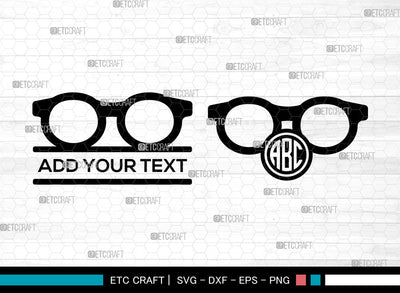 Sunglasses Monogram SVG, Eyeglasses svg, Glasses Svg, Aviator Sunglasses Svg, Nerd Glasses Svg, Circle Monogram, Sunglasses Svg SVG ETC Craft 