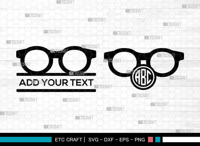Sunglasses Monogram SVG, Eyeglasses svg, Glasses Svg, Aviator Sunglasses Svg, Nerd Glasses Svg, Circle Monogram, Sunglasses Svg SVG ETC Craft 