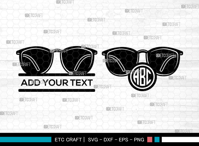 Sunglasses Monogram SVG, Eyeglasses svg, Glasses Svg, Aviator Sunglasses Svg, Nerd Glasses Svg, Circle Monogram, Sunglasses Svg SVG ETC Craft 