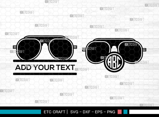 Sunglasses Monogram SVG, Eyeglasses svg, Glasses Svg, Aviator Sunglasses Svg, Nerd Glasses Svg, Circle Monogram, Sunglasses Svg SVG ETC Craft 