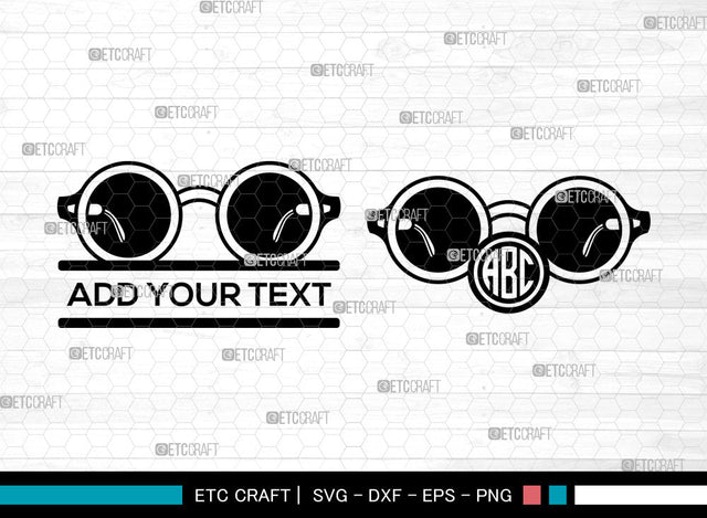 Sunglasses Monogram SVG, Eyeglasses svg, Glasses Svg, Aviator Sunglasses Svg, Nerd Glasses Svg, Circle Monogram, Sunglasses Svg SVG ETC Craft 