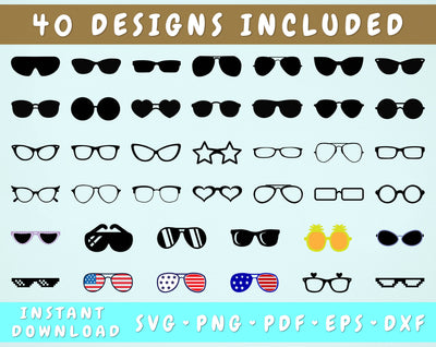 Sunglasses SVG Bundle - 40 Designs SVG HappyDesignStudio 