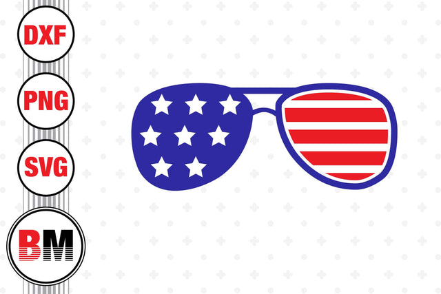 Sunglasses US Flag SVG, PNG, DXF Files SVG BMDesign 