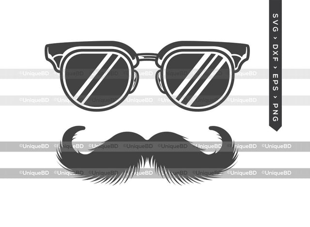 Sunglasses With Mustache SVG Cut File | Sunglasses Svg | Mustache Svg | Sunglass Svg | Shades Svg | Sunglasses With Mustache Silhouette | Dxf | Eps | Png | Cut File SVG ETC Craft 