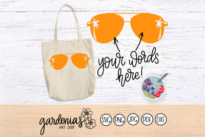 Sunglasses with Palm Trees SVG Gardenias Art Shop 