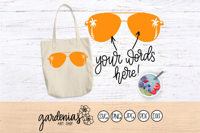 Sunglasses with Palm Trees SVG Gardenias Art Shop 