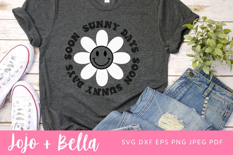 Sunny Days Daisy Face SVG, Smiley Face Daisy svg, Retro Smiley Daisy, Flower Smiley Face, Daisy SVG, Groovy Retro Daisy svg Cricut, Instant SVG Jojo&Bella 