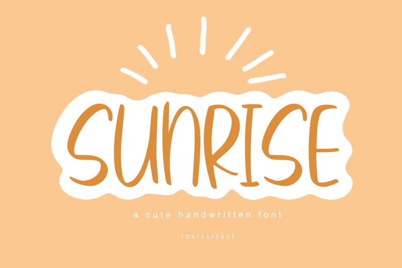 Sunrise | Cute Handwritten Font Font Fonts Avenue 