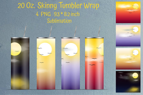 Sunrise Skinny Tumbler Sublimation. Summer Design Sublimation Kseniia designer 