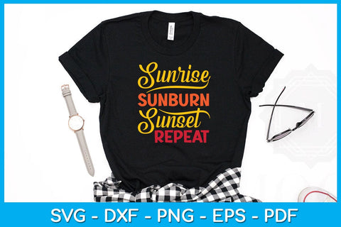 Sunrise Sunburn Sunset Repeat PNG Sublimation Printable File SVG Creativedesigntee 