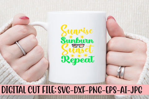 Sunrise Sunburn Sunset Repeat SVG Design SVG Syaman 