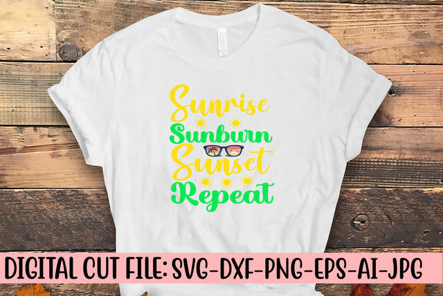 Sunrise Sunburn Sunset Repeat SVG Design SVG Syaman 
