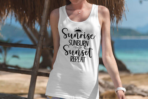 Sunrise Sunburn Sunset Repeat SVG I Beach SVG I Summer SVG SVG Happy Printables Club 