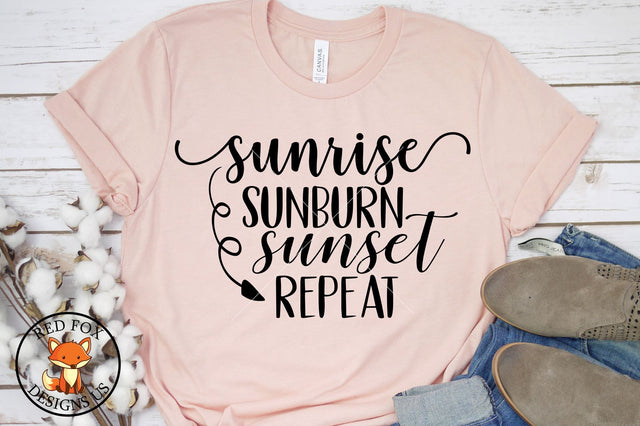 Sunrise Sunburn Sunset Repeat SVG | Ocean Svg | Beach Svg SVG RedFoxDesignsUS 