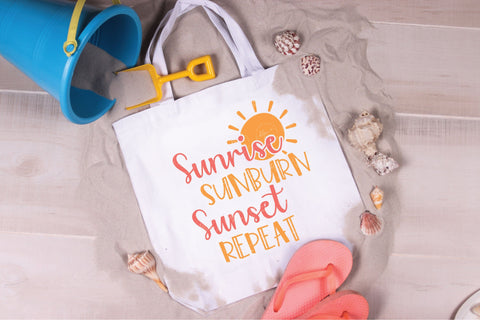 Sunrise Sunburn Sunset Repeat - SVG, PNG, DXF, EPS SVG Elsie Loves Design 