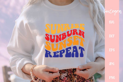 Sunrise Sunburn Sunset Repeat SVG, Summer SVG Cut File Free For Commercial Use SVG Sintegra 