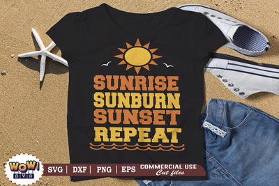 Sunrise sunburn svg, Summer svg, Beach svg, Png, Dxf SVG Wowsvgstudio 