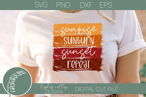 Sunrise Sunset Sunburn Repeat-Summer Svg-Beach Svg SVG Linden Valley Designs 