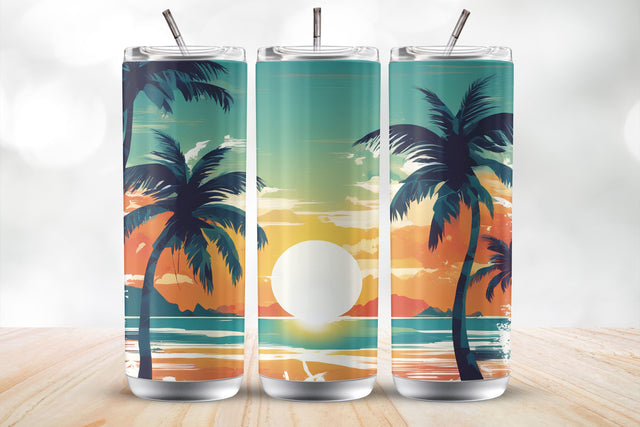 Sunset 20 oz Tumbler Wrap Sublimation Design Sublimation MockupSvgVenue 