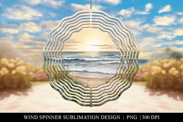 Sunset At The Beach Wind Spinner Sublimation PNG Sublimation BijouBay 