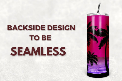 Sunset Beach 20oz Skinny Tumbler, Tumbler Sublimation Design for Straight & Tapered Tumbler PNG File Digital Download Sublimation TumblersByPhill 