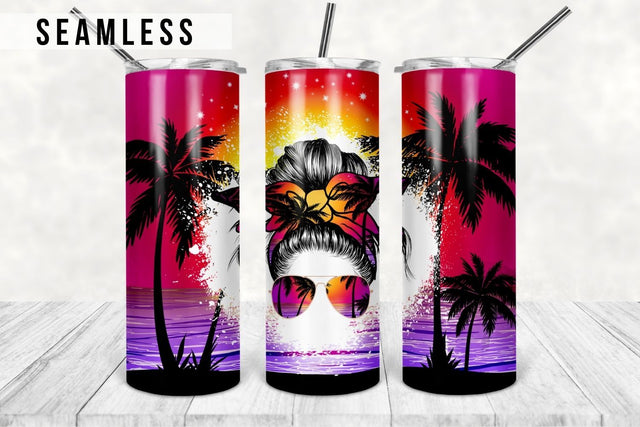 Sunset Beach 20oz Skinny Tumbler, Tumbler Sublimation Design for Straight & Tapered Tumbler PNG File Digital Download Sublimation TumblersByPhill 