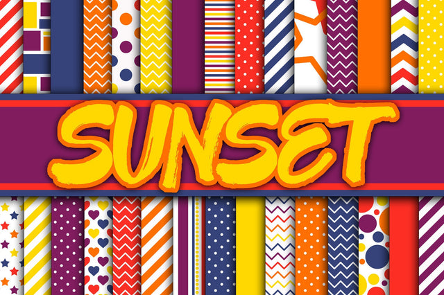 Sunset Digital Papers Sublimation Old Market 
