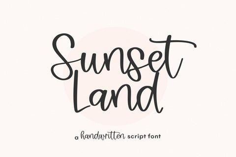 Sunset Land - Handwritten Script Font Font KA Designs 