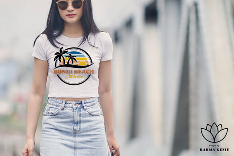 Sunset & Palm Trees - Bondi Beach SVG Retro Graphic Design Sublimation SVG Karma Genie Graphics 
