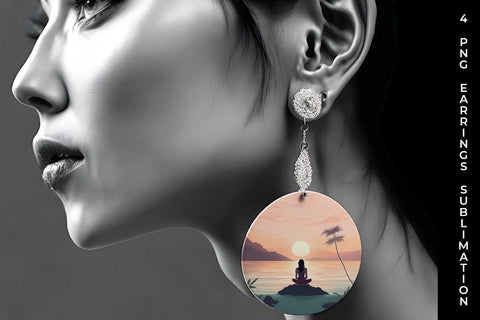 Sunset Serenity - Yoga Earrings Sublimation Bundle Sublimation Sintegra 