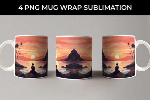 Sunset Serenity - Yoga Mug Wrap Sublimation Bundle Sublimation Sintegra 