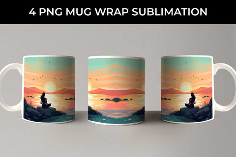 Sunset Serenity - Yoga Mug Wrap Sublimation Bundle Sublimation Sintegra 
