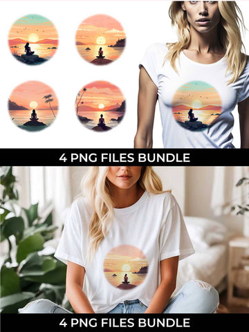 Sunset Serenity - Yoga T-Shirt Sublimation Bundle Sublimation Sintegra 