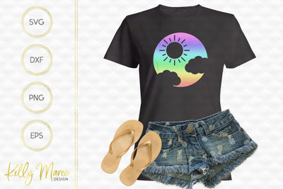 Sunshine & Clouds SVG Cut File Kelly Maree Design 