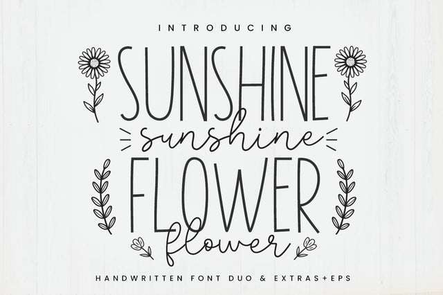 Sunshine Flower Font Manjali_Studio 