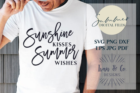Sunshine Kisses Summer Wishes Svg & Sublimation, Summer, Beach Life, Beach Shirt, Cricut, Silhouette Designs, Digital Cut Files, JPG DXF PNG (1482148175) SVG Ivan & Co. Designs 