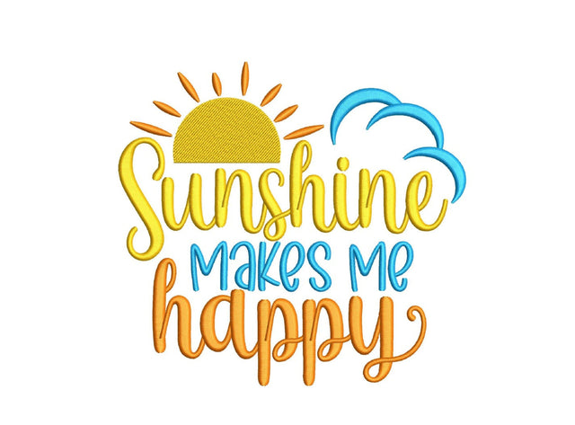 Sunshine makes me happy embroidery design, 4 sizes, Instant download Embroidery/Applique DESIGNS Nino Nadaraia 